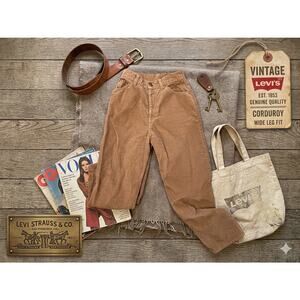 Levi's Vintage-Style Camel Corduroy Pants | High-Rise Straight Leg